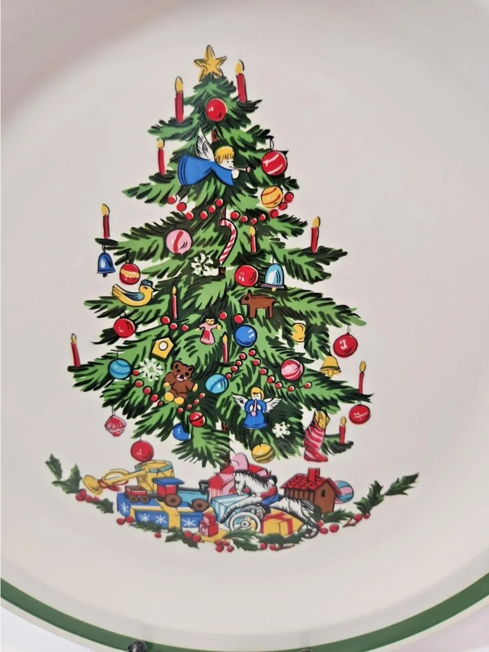 Vtg International China Noel Round Platter/Chop Plate SY6243 Japan Christmas